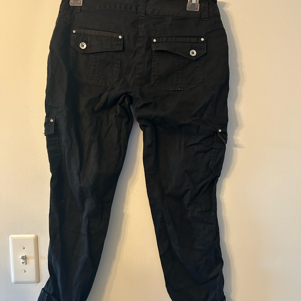 White House Black Market Cargo Jeans Black Size 00